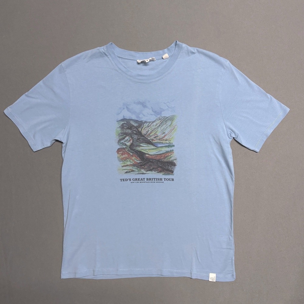 Ted Baker Logo Marmte Graphic Print Cotton Jersey T-Shirt in Blue Medium